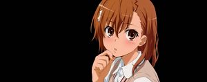 Preview wallpaper anime, school girl, wonder, humility