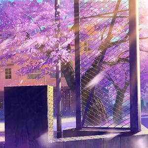 Preview wallpaper anime, school, winter street