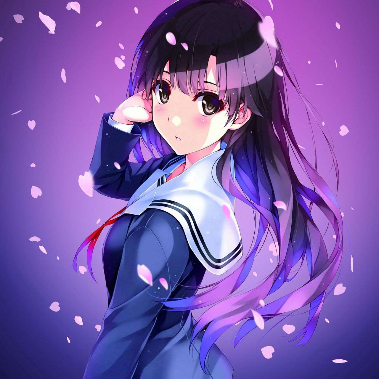 Download Wallpaper 1280x1280 Anime Schoolgirl Uniform Girl Ipad Ipad 2 Ipad Mini For Parallax Hd Background