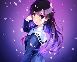 Preview wallpaper anime, schoolgirl, uniform, girl
