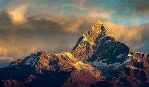 Preview wallpaper annapurna, nepal, himalayas, mountains, sky