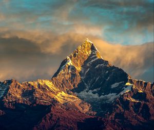 Preview wallpaper annapurna, nepal, himalayas, mountains, sky