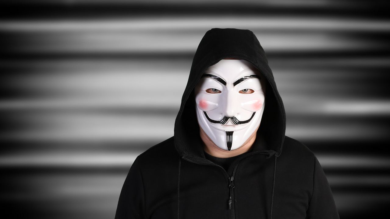 Wallpaper anonymous, man, mask, hood