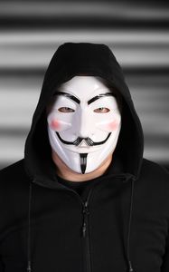 Preview wallpaper anonymous, man, mask, hood