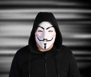 Preview wallpaper anonymous, man, mask, hood