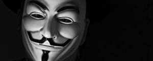 Preview wallpaper anonymous, mask, camera, bw, photographer
