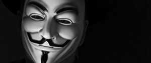 Preview wallpaper anonymous, mask, camera, bw, photographer