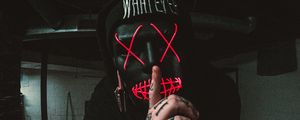 Preview wallpaper anonymous, mask, gesture, silence, hand, tattoo