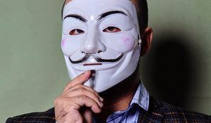 Preview wallpaper anonymous, mask, jacket, money