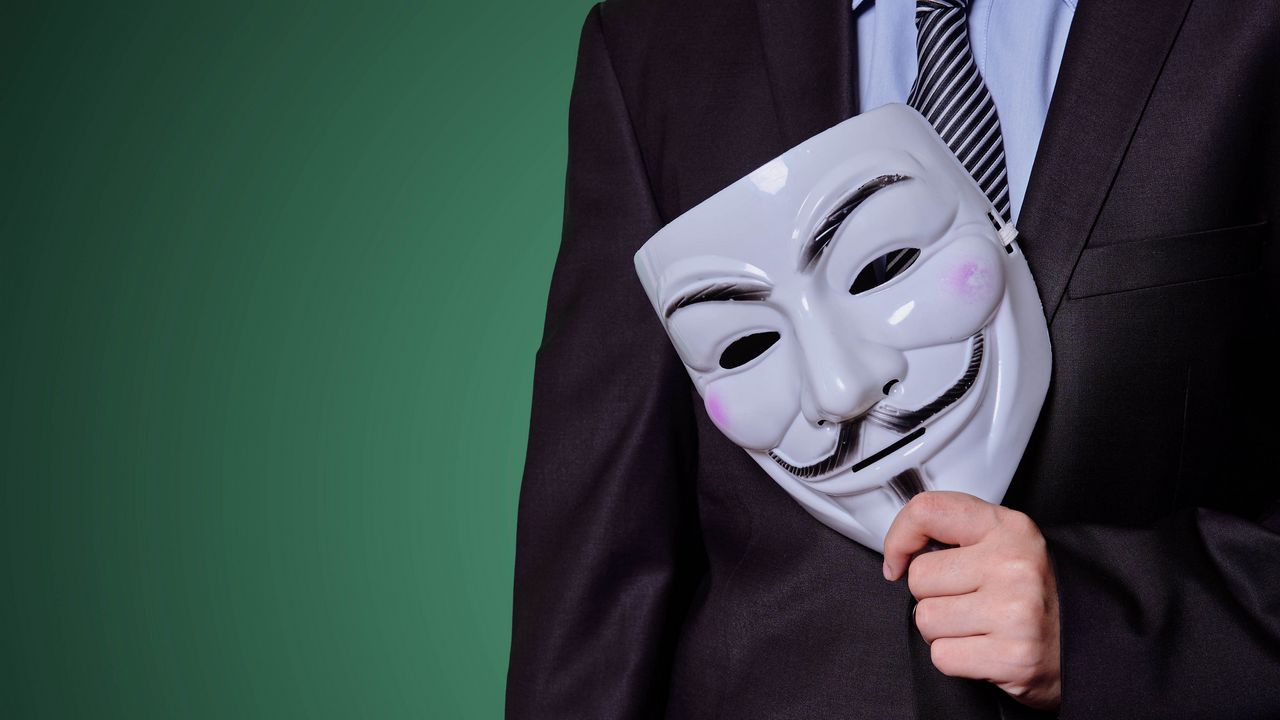 Wallpaper anonymous, mask, suit, tie