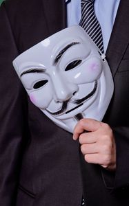 Preview wallpaper anonymous, mask, suit, tie