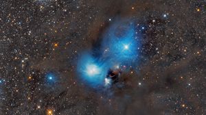 Preview wallpaper anteater nebula, nebula, stars, glare, space