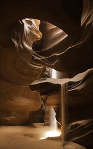 Preview wallpaper antelope canyon, canyon, cave, sand, light