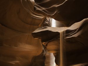 Preview wallpaper antelope canyon, canyon, cave, sand, light