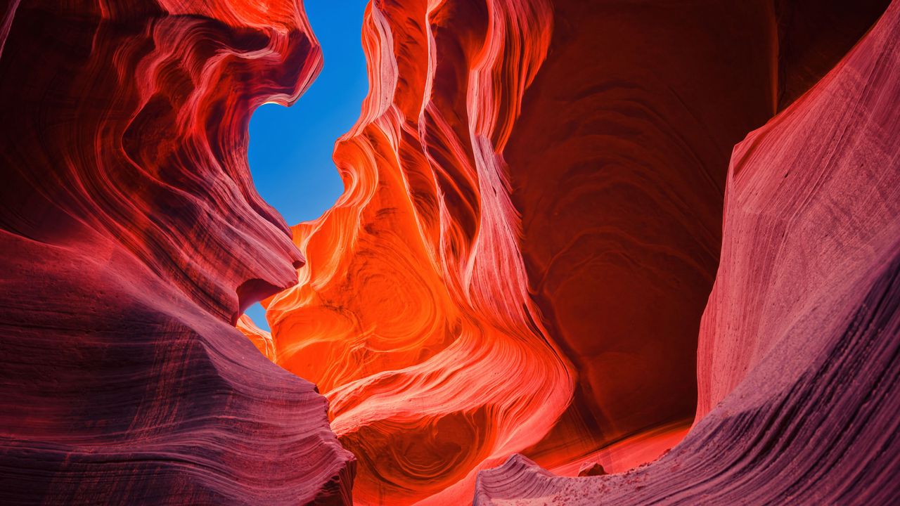 Wallpaper antelope canyon, canyon, relief, light