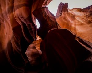 Preview wallpaper antelope canyon, canyon, rocks, relief, shadows