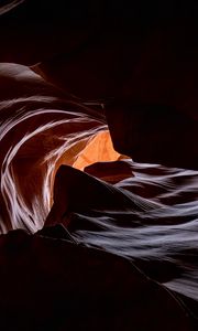 Preview wallpaper antelope canyon, cave, rocks, relief, dark