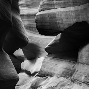 Preview wallpaper antelope canyon, cave, rocks, black and white