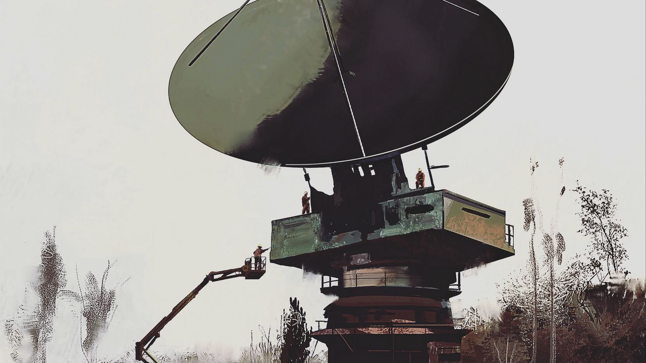 Wallpaper antenna, construction, paint, canvas, art