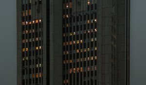 Preview wallpaper apartments, building, facade, lights, sky