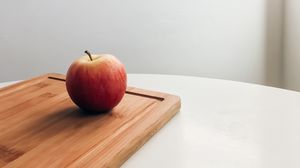 Preview wallpaper apple, board, table, minimalism