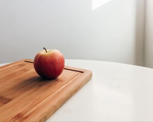 Preview wallpaper apple, board, table, minimalism