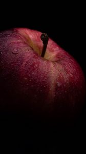 Preview wallpaper apple, drops, fruit, black