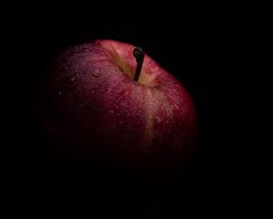Preview wallpaper apple, drops, fruit, black