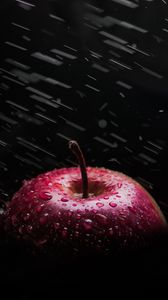 Preview wallpaper apple, drops, spray, red, wet