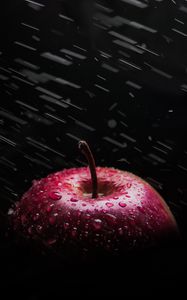 Preview wallpaper apple, drops, spray, red, wet