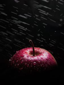 Preview wallpaper apple, drops, spray, red, wet