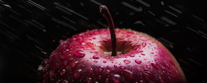 Preview wallpaper apple, drops, spray, red, wet