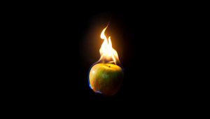 Preview wallpaper apple, fire, flame, darkness