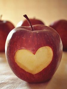 Preview wallpaper apple, food, heart, shape