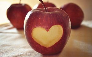 Preview wallpaper apple, food, heart, shape