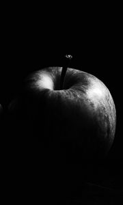 Preview wallpaper apple, fruit, black and white, black
