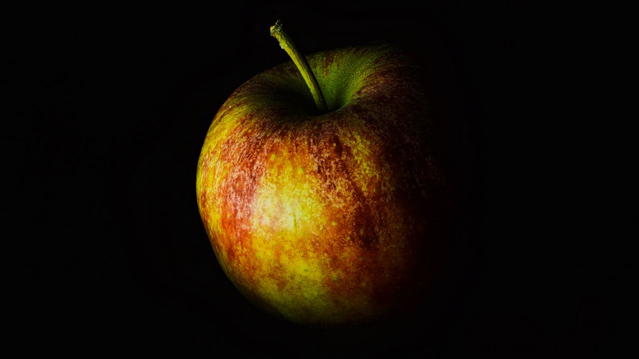 Wallpaper apple, fruit, darkness, macro