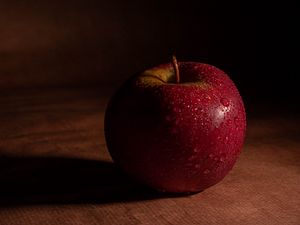 Preview wallpaper apple, fruit, drops, wet