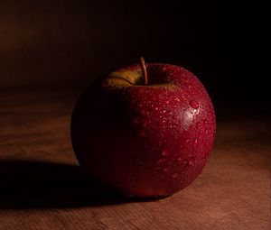 Preview wallpaper apple, fruit, drops, wet