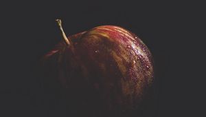 Preview wallpaper apple, fruit, drops, macro, dark