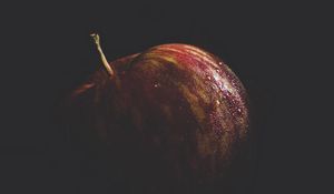 Preview wallpaper apple, fruit, drops, macro, dark
