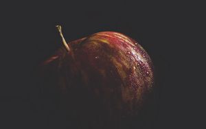 Preview wallpaper apple, fruit, drops, macro, dark