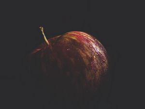 Preview wallpaper apple, fruit, drops, macro, dark