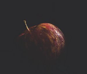 Preview wallpaper apple, fruit, drops, macro, dark