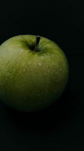 Preview wallpaper apple, fruit, green, black, background