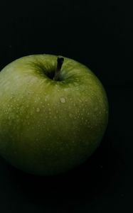 Preview wallpaper apple, fruit, green, black, background