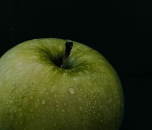 Preview wallpaper apple, fruit, green, black, background