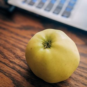 Preview wallpaper apple, fruit, laptop, keyboard