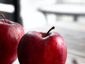 Preview wallpaper apple, fruit, red, surface