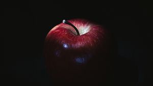 Preview wallpaper apple, fruit, red, dark